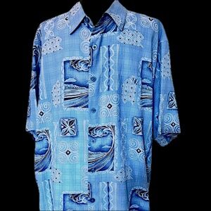 Men’s Buttoned down Shirt by Weekender Brand Luau- Silk & Cotton 
Size 2 XL